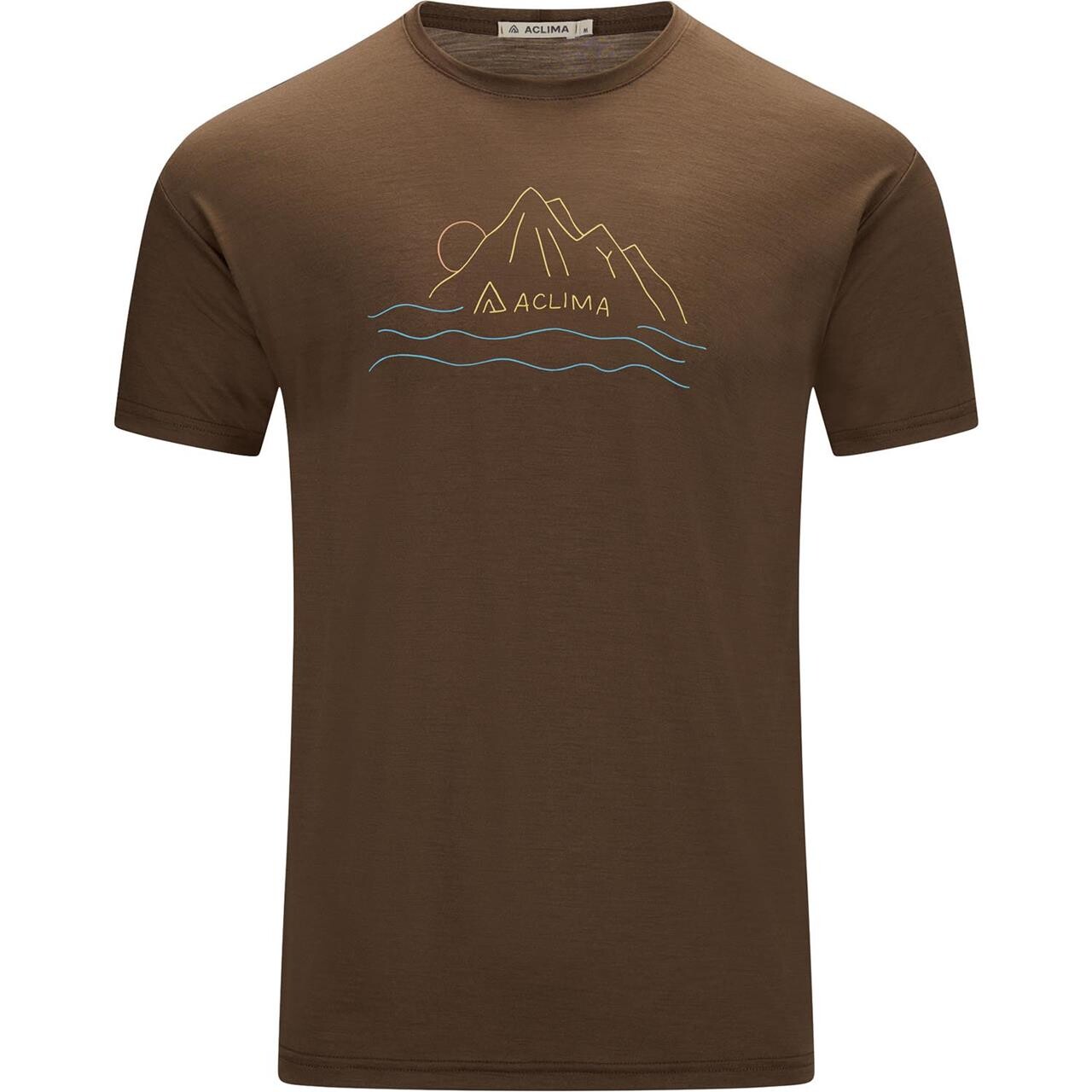 Aclima Mens Lightwool 140 Tee Sunset Brun Dark Earth Large Brun (DARK EART  XX-large