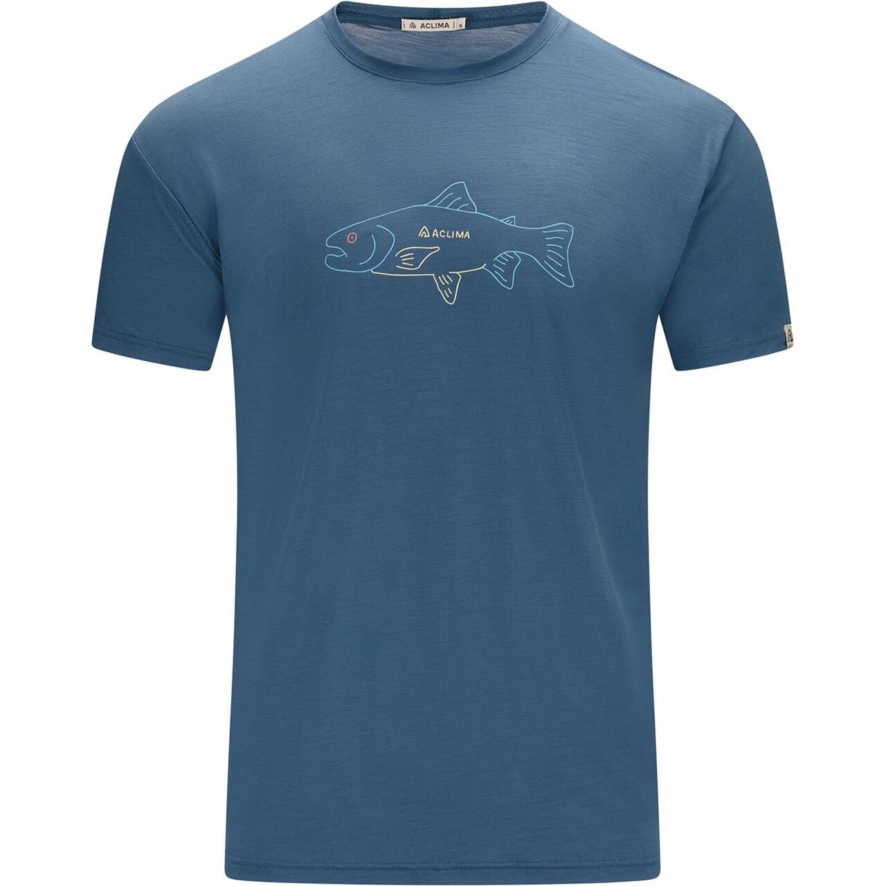 Aclima Mens Lightwool 140 Tee Salmon Blå Blue Fusion Large Blå (BLUE FUSIO  XX-large