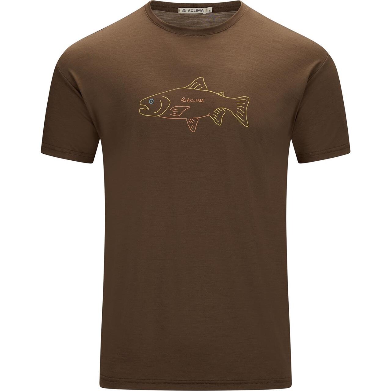 Aclima Mens Lightwool 140 Tee Salmon Brun Dark Earth Large Brun (DARK EART  XX-large