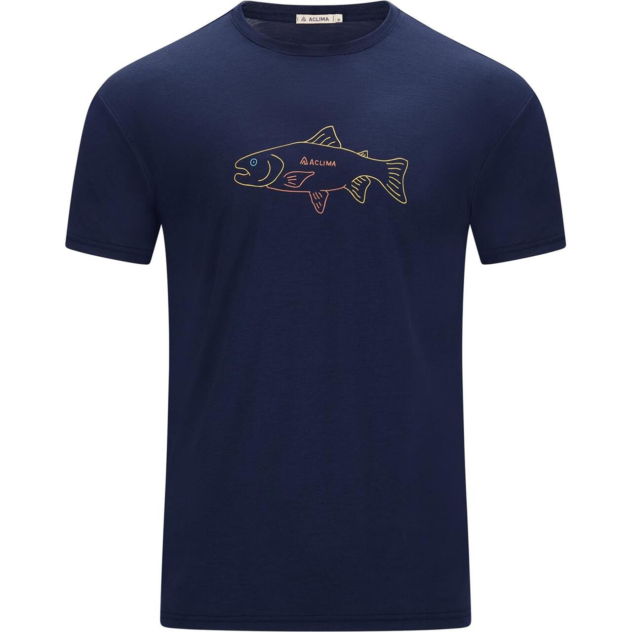 Aclima Mens Lightwool 140 Tee Salmon Blå Navy Blazer Large Blå (NAVY BLAZE  XX-large