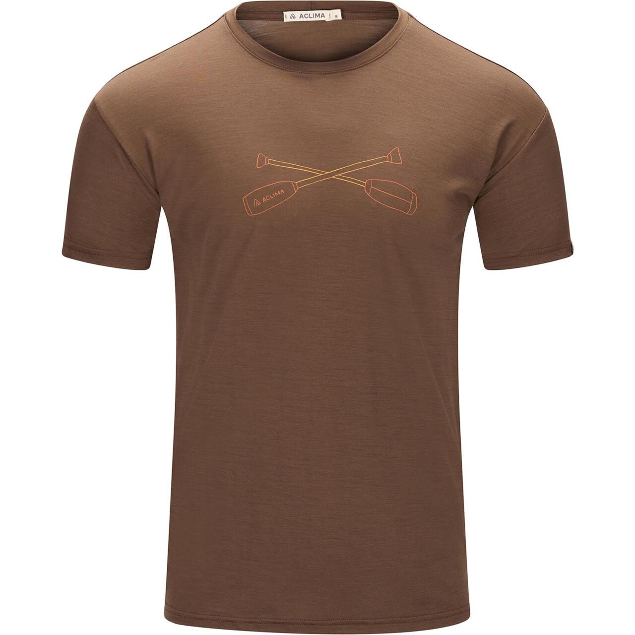 Aclima Mens Lightwool 140 Tee Oars Brun Dark Earth Large Brun (DARK EART  XX-large