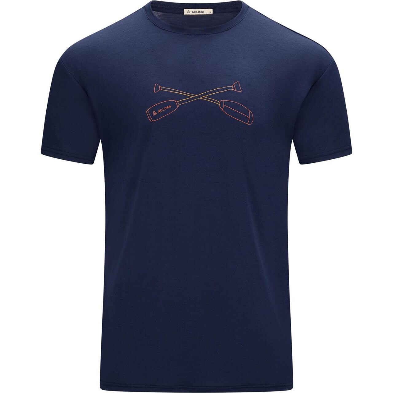 Aclima Mens Lightwool 140 Tee Oars Blå Navy Blazer Large Blå (NAVY BLAZE  XX-large
