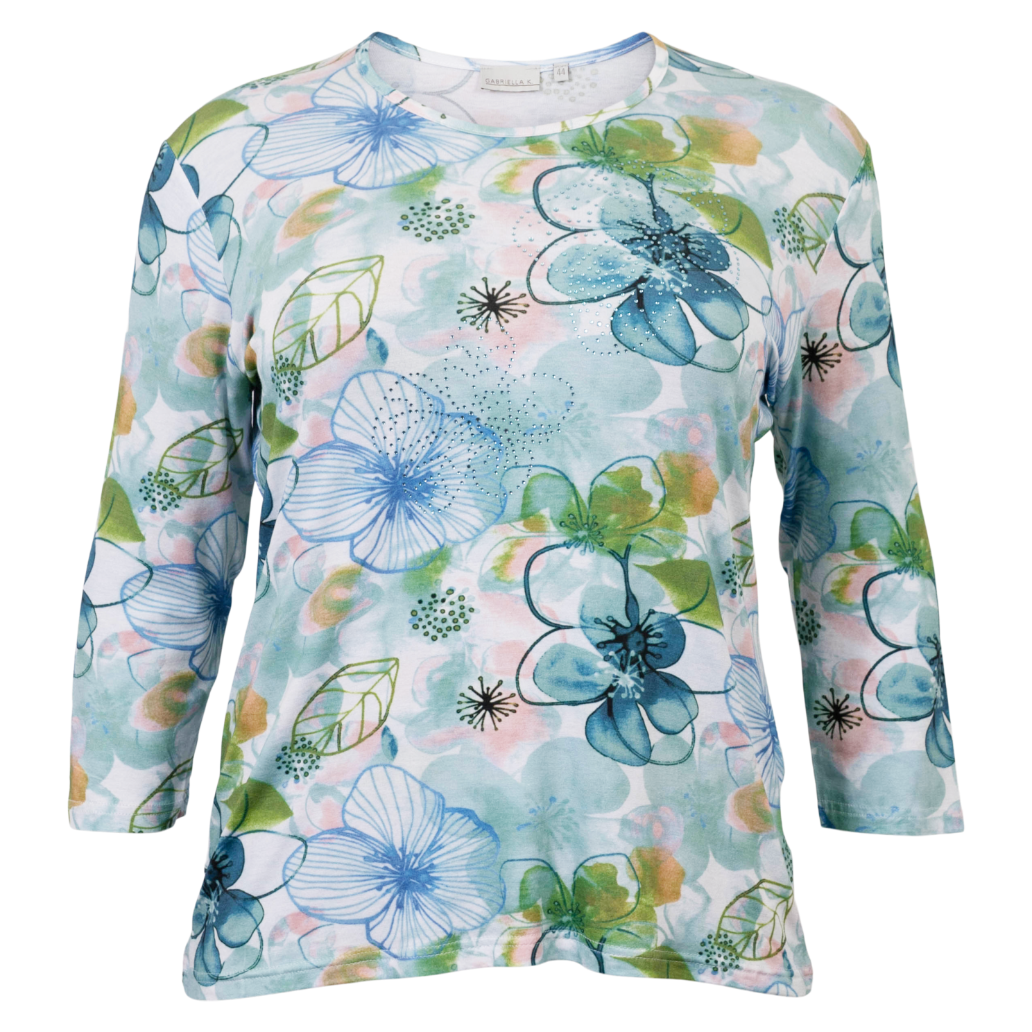Gabriella Dame Shirt Green Comb Grøn  44