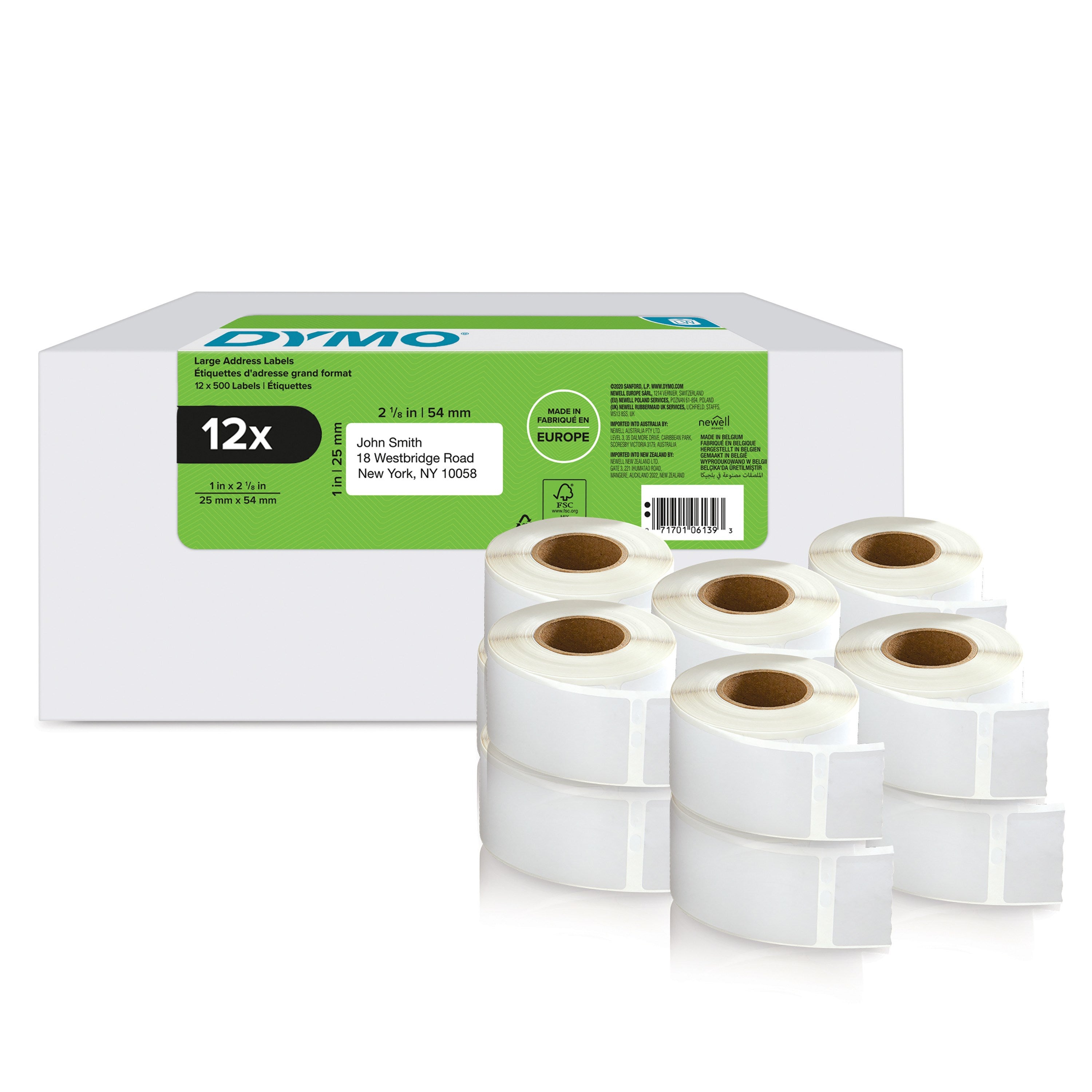 Labelwriter 25mmx54mm Return Address Labels Rolls 500