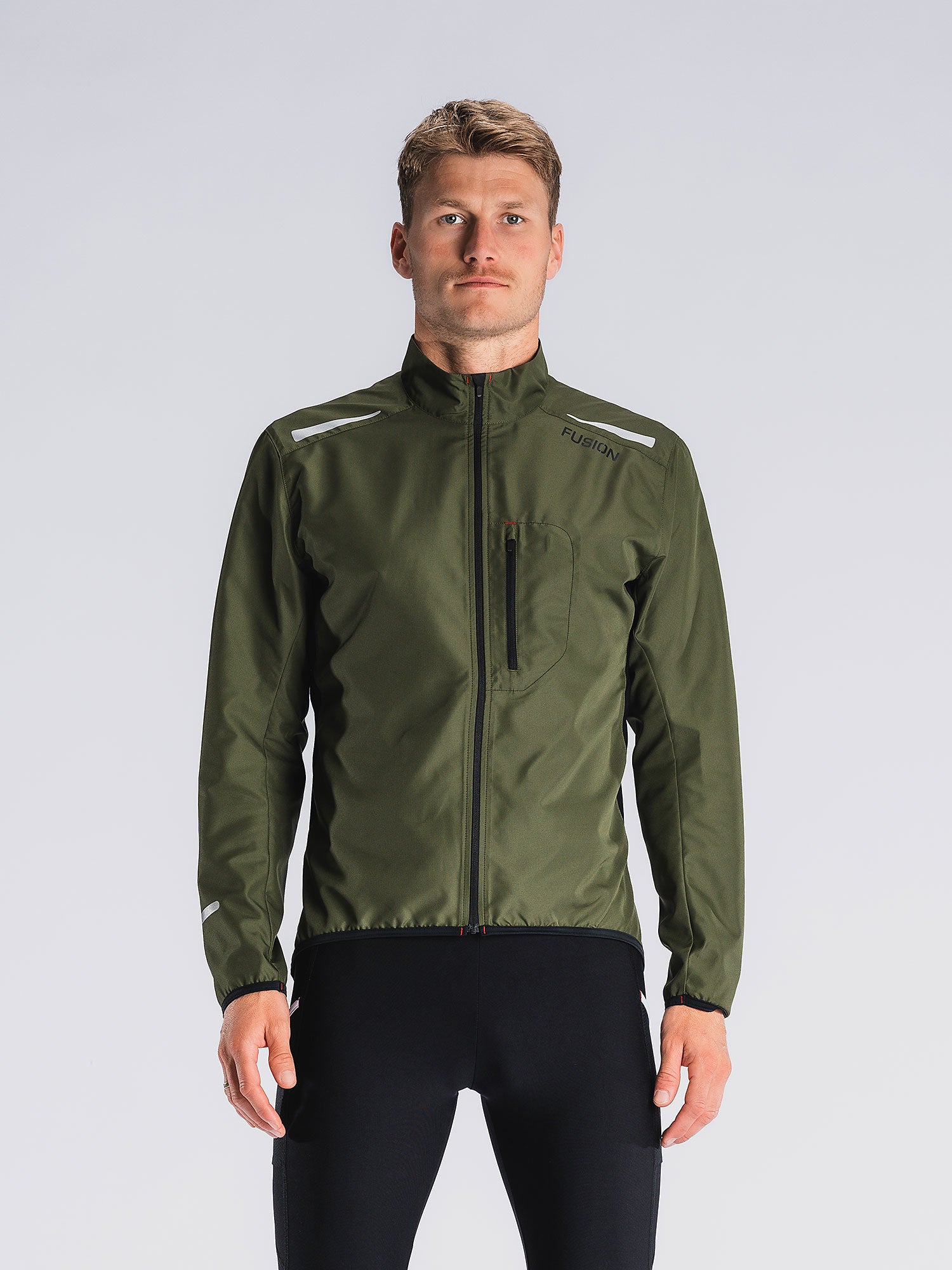 Fusion Mens Run Jacket Green Xxxl Grøn Male XXXL