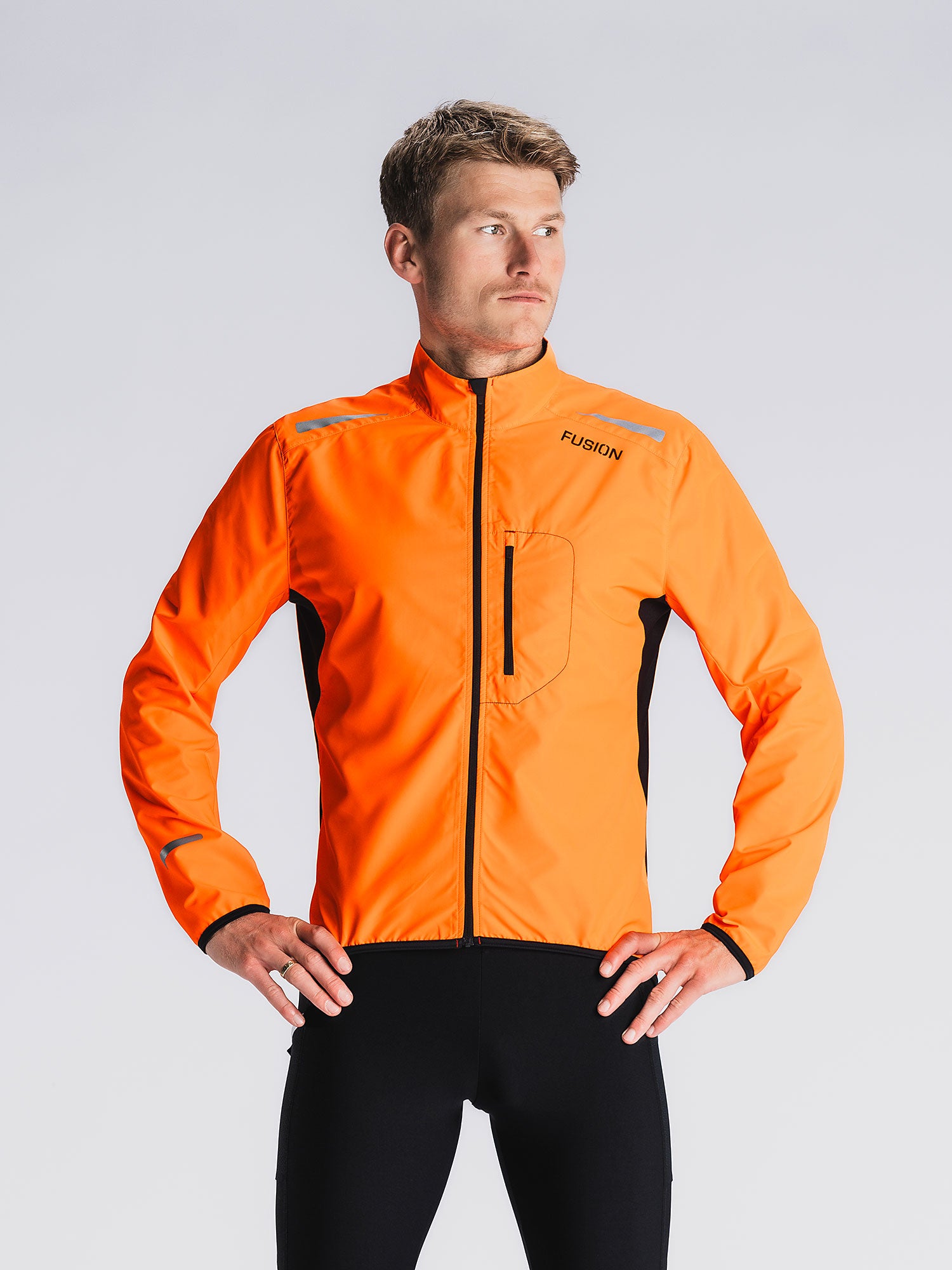 Fusion Mens Run Jacket Orange Xxxl Orange Male XXXL