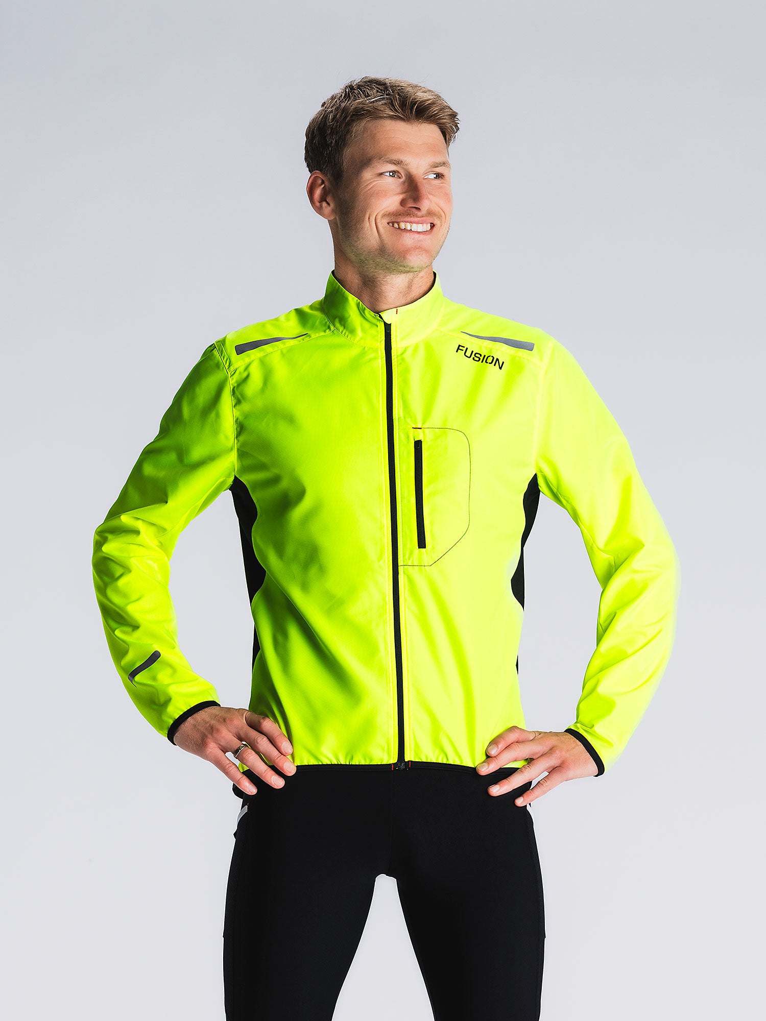 Fusion Mens Run Jacket Yellow Xxxl Gul Male XXXL