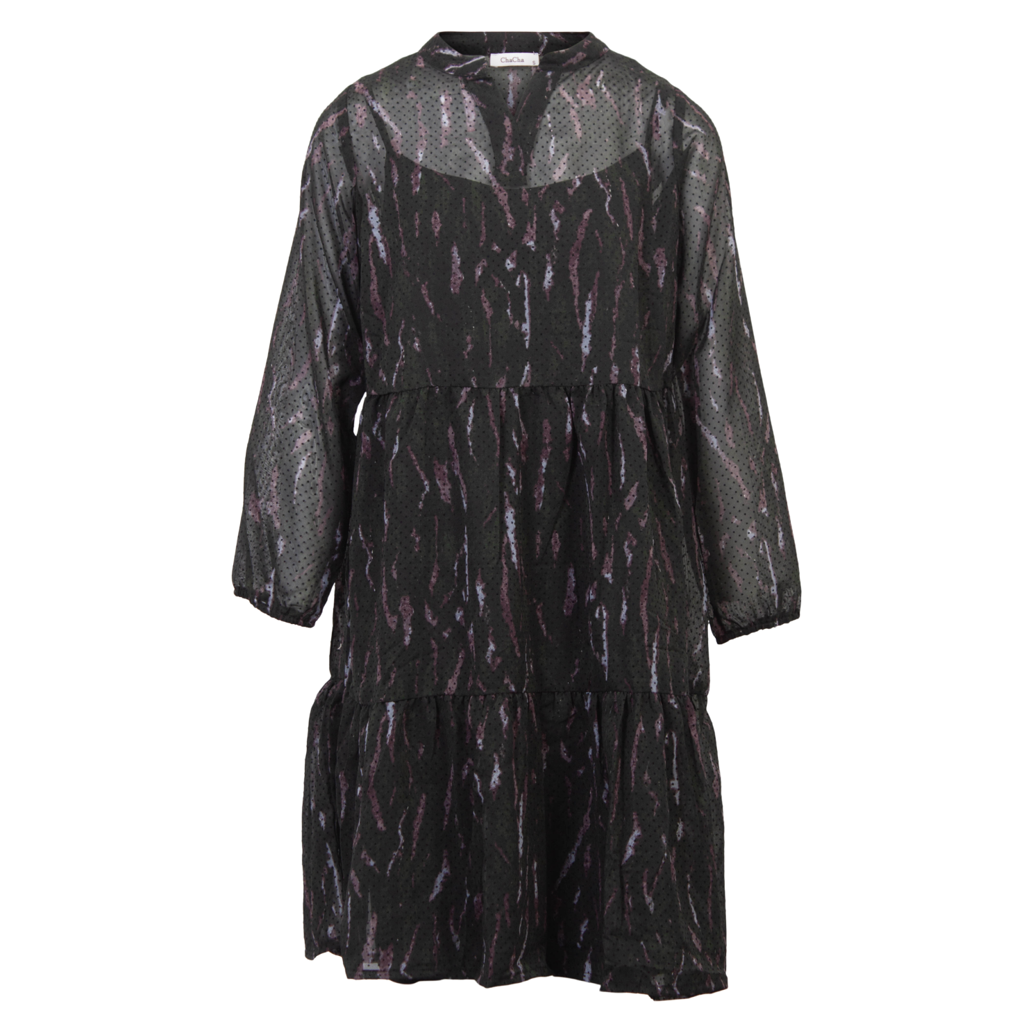 Zbyz Dame Kjole Plus Size Black Print Sort  54/56