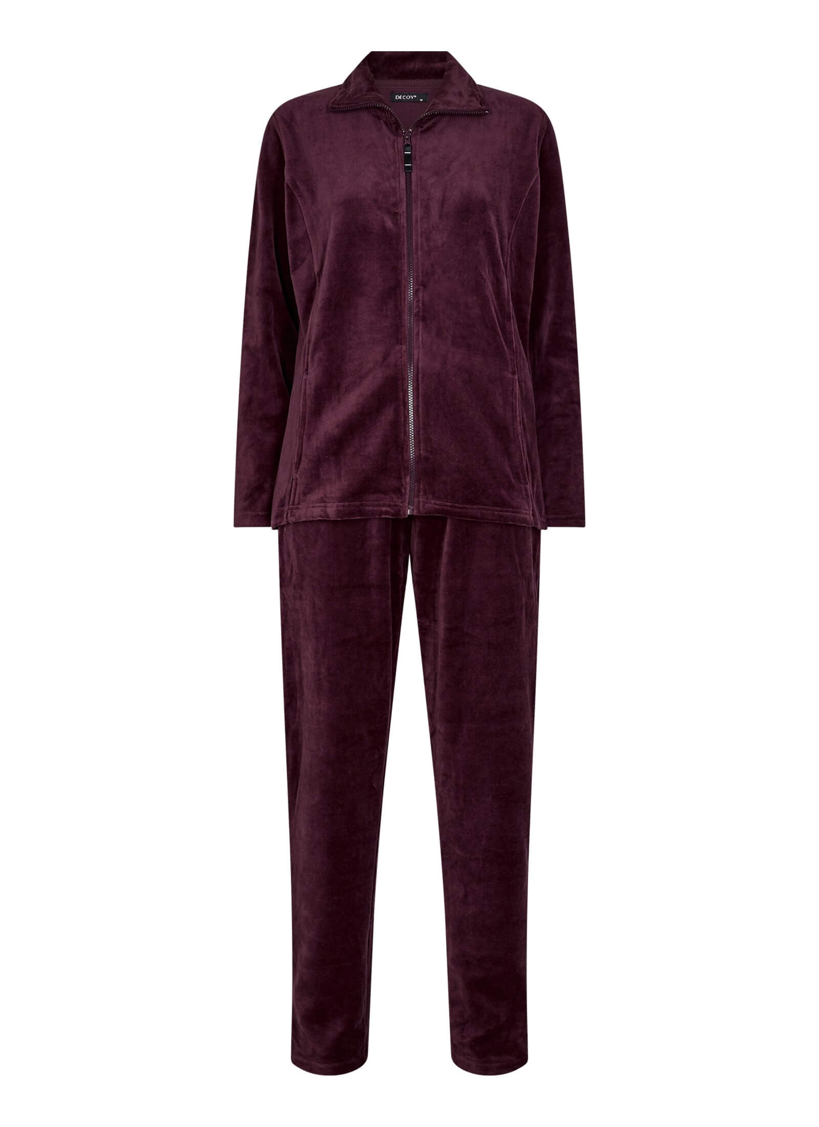 Decoy Pyjamas Sæt Velour Bordeaux Str Bordeaux, Rød Dame Large