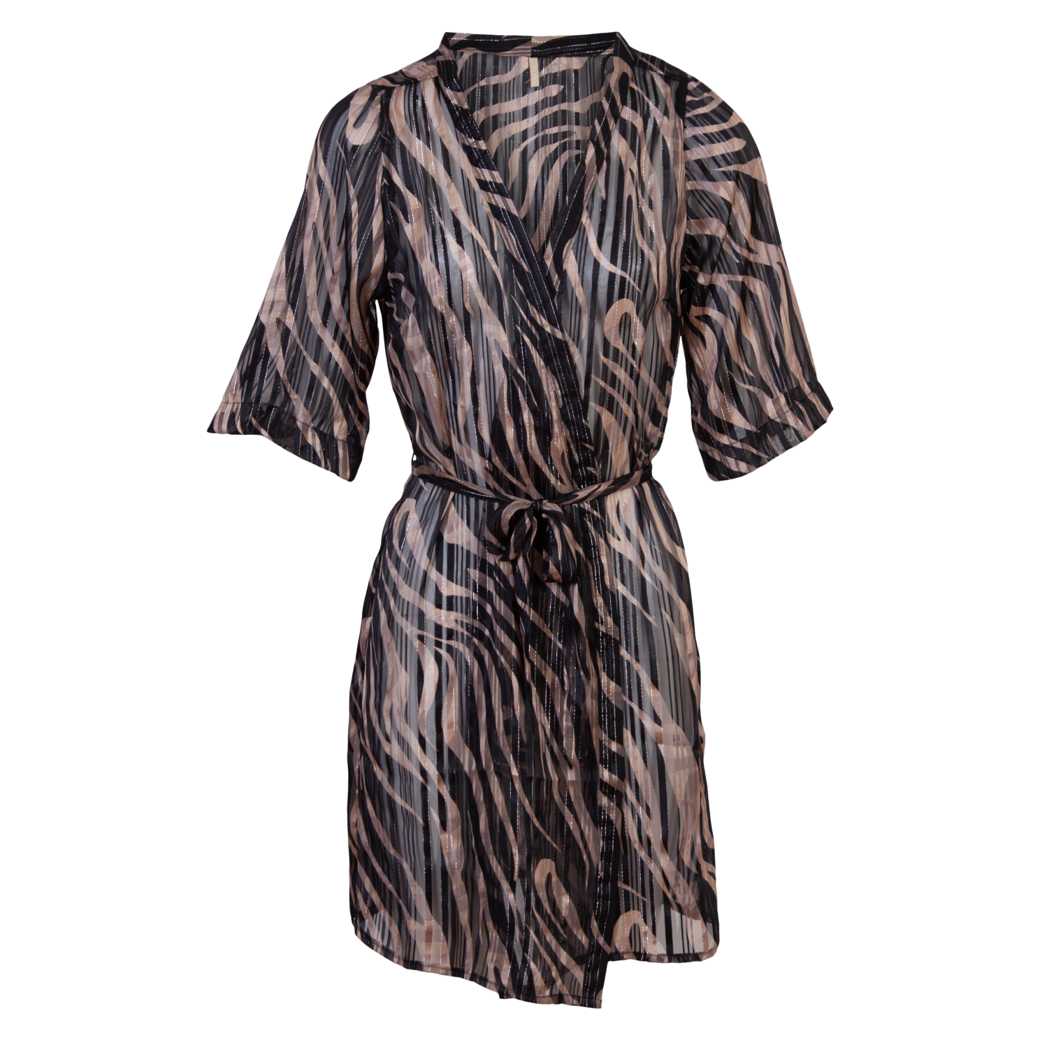 Cassiopeia Frideri Dame Kimono Plus Size Black Combi Sort  42/44