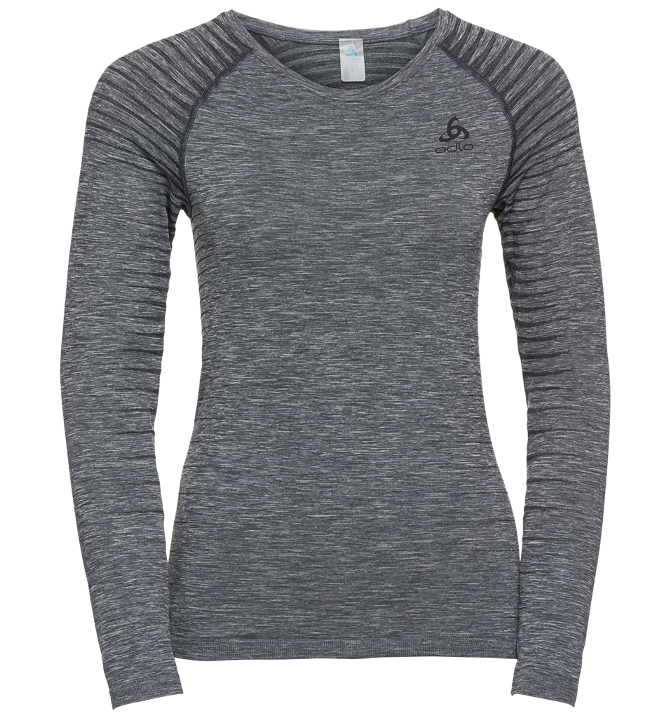 Odlo Women Syntetisk Baselayer Top Crew Grå Large  Female Medium