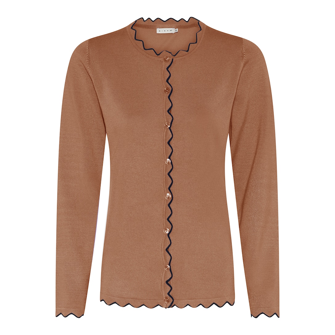 Micha Viscose Strik Med Kant Cognac Xxxl
