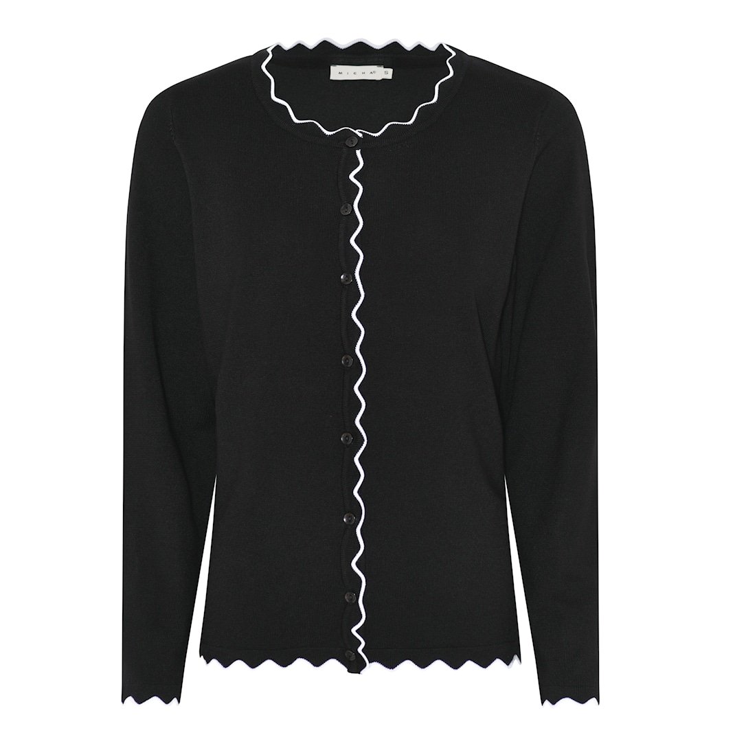 Micha Viscose Strik Med Kant Sort Xxxl Sort