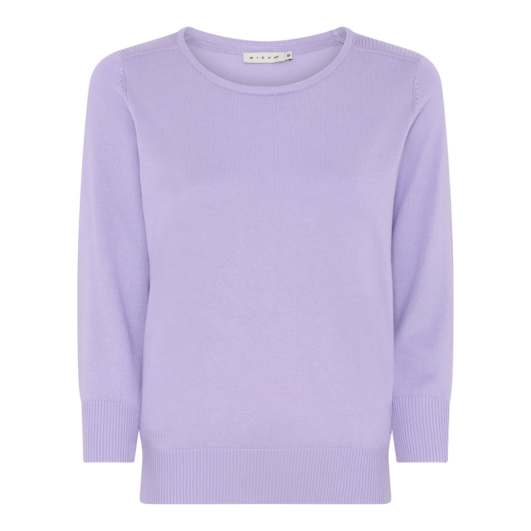 Micha Strikbluse Dame Ærmer Rund Hals Viscose Strik Lavendel Xxxl