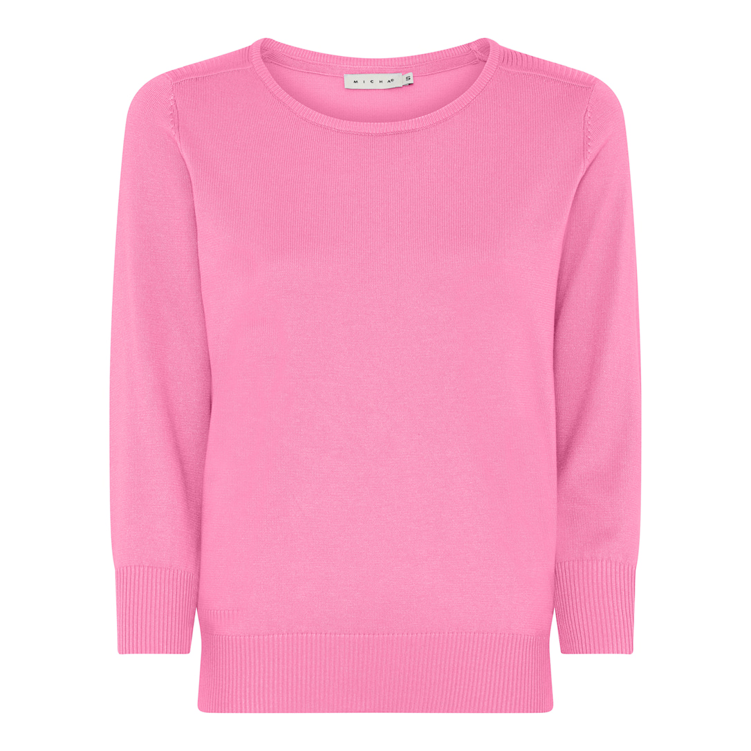 Micha Strikbluse Dame Ærmer Rund Hals Viscose Strik Pink Xxxl Pink