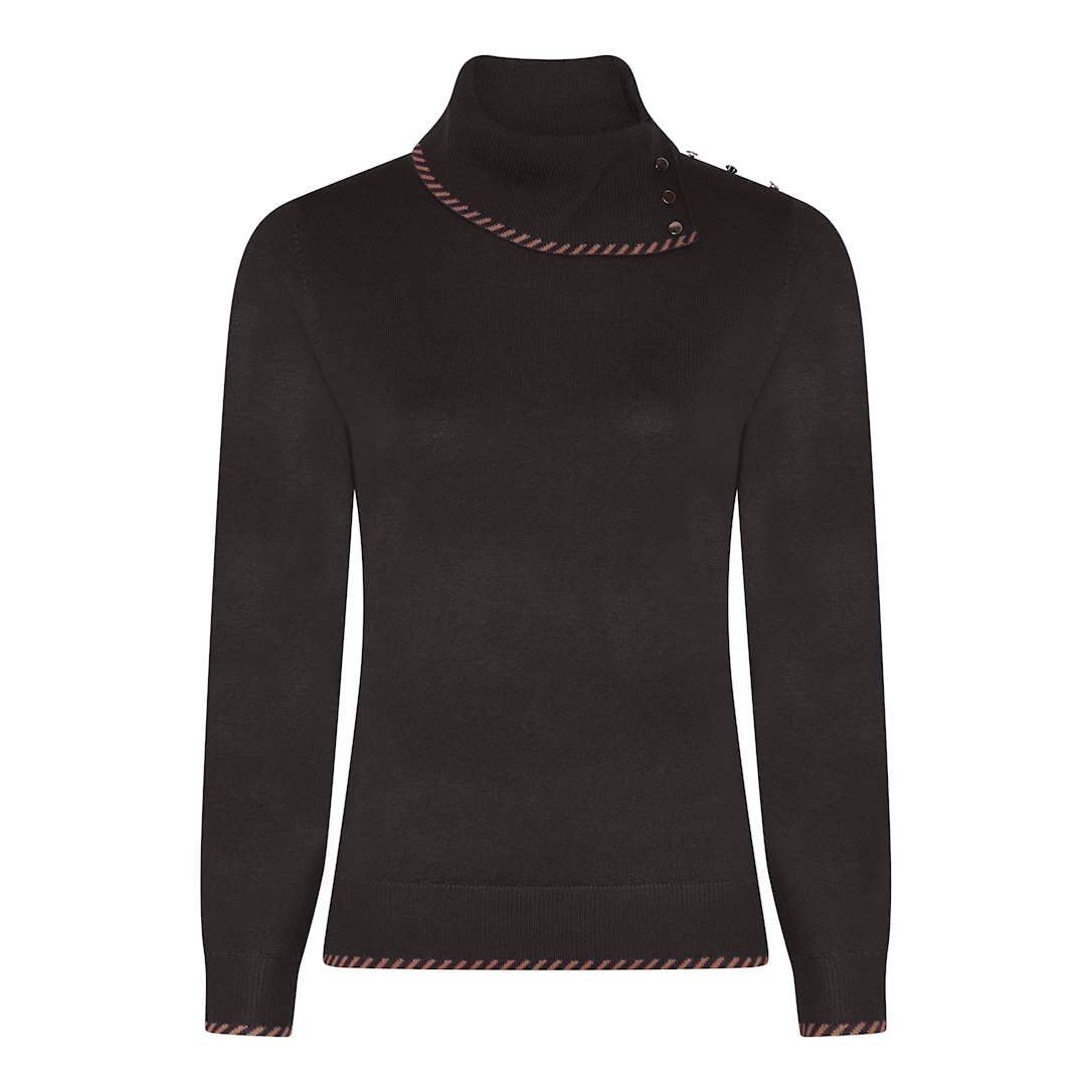 Micha Viscose Strik Kant Brun Xxxl