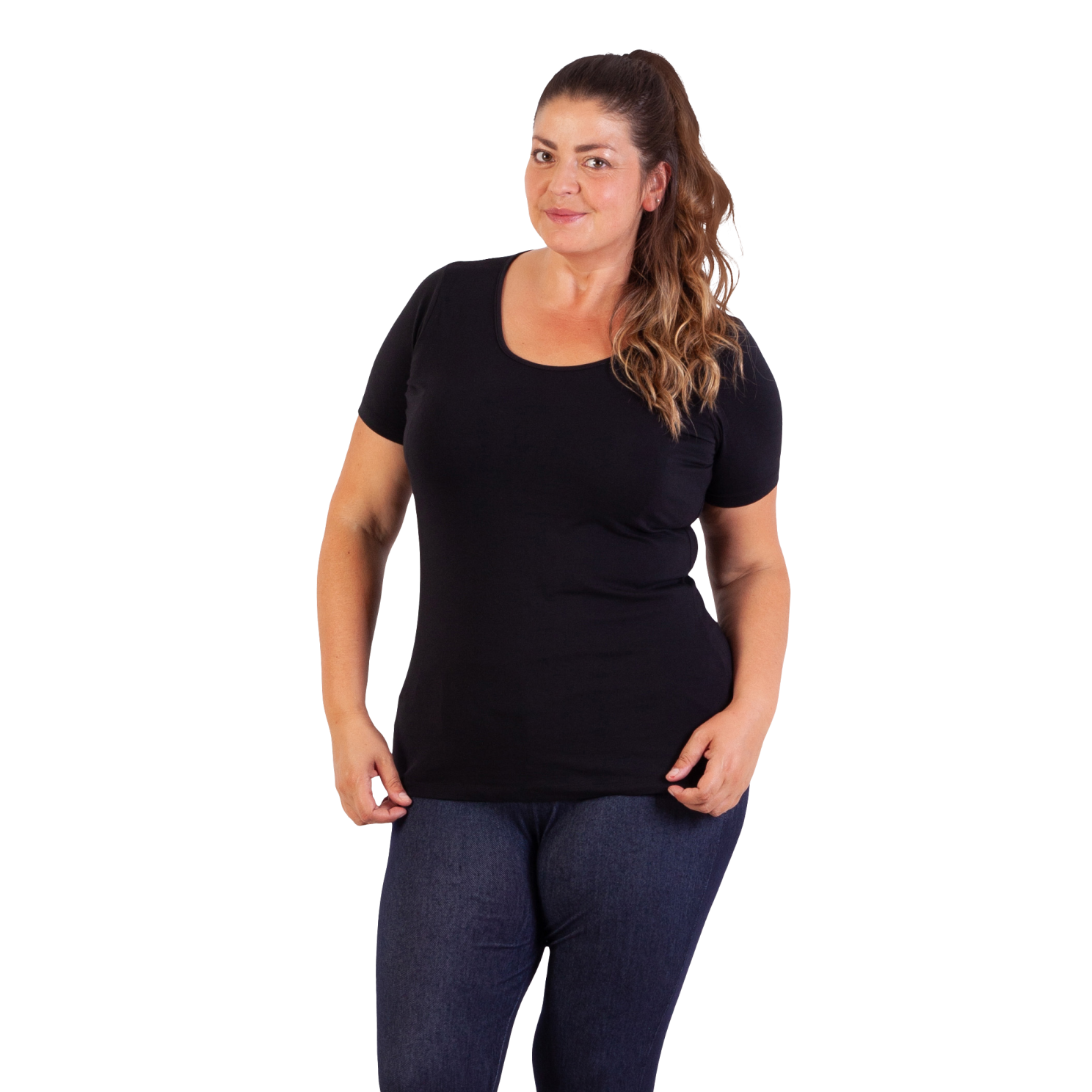 Steenholt Harmony Dame Shirt Plus Size Black Sort  56