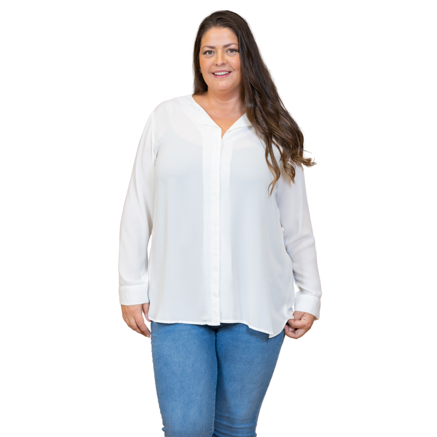 Steenholt Clara Dame Bluse Plus Size Bright White Hvid  52