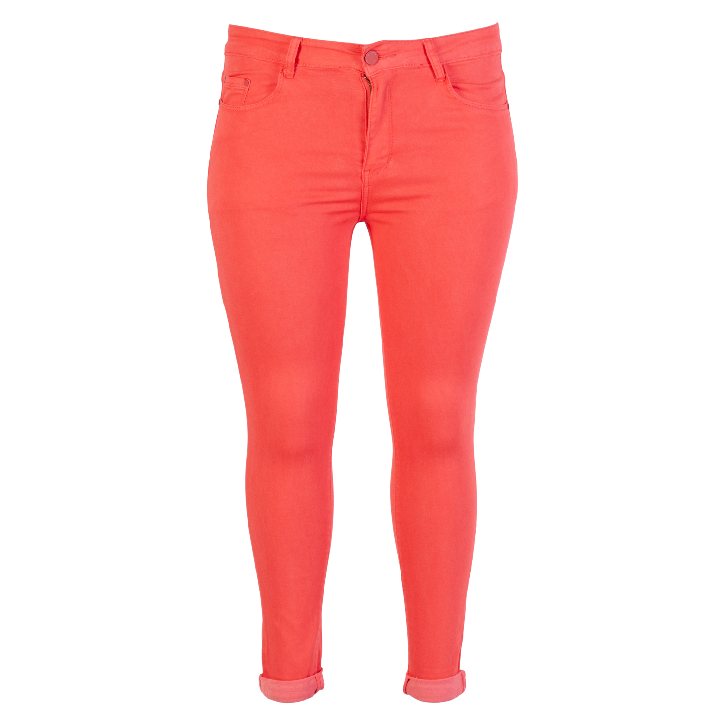 Jeans Dame Jeans Plus Size Rød Rød  46