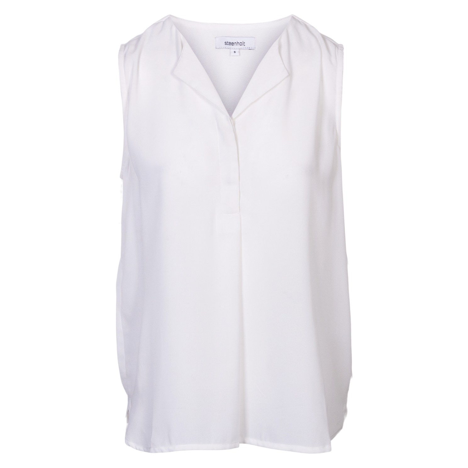 Steenholt Clara Dame Top Plus Size Bright White Hvid  54
