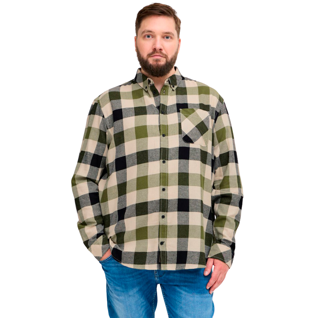 Blend Herre Skjorte Plus Size Chive 5xl Chive  5XL