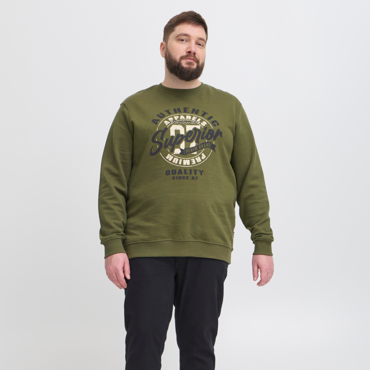 Blend Herre Sweatee Shirt Olive Night Olive Night  3xl
