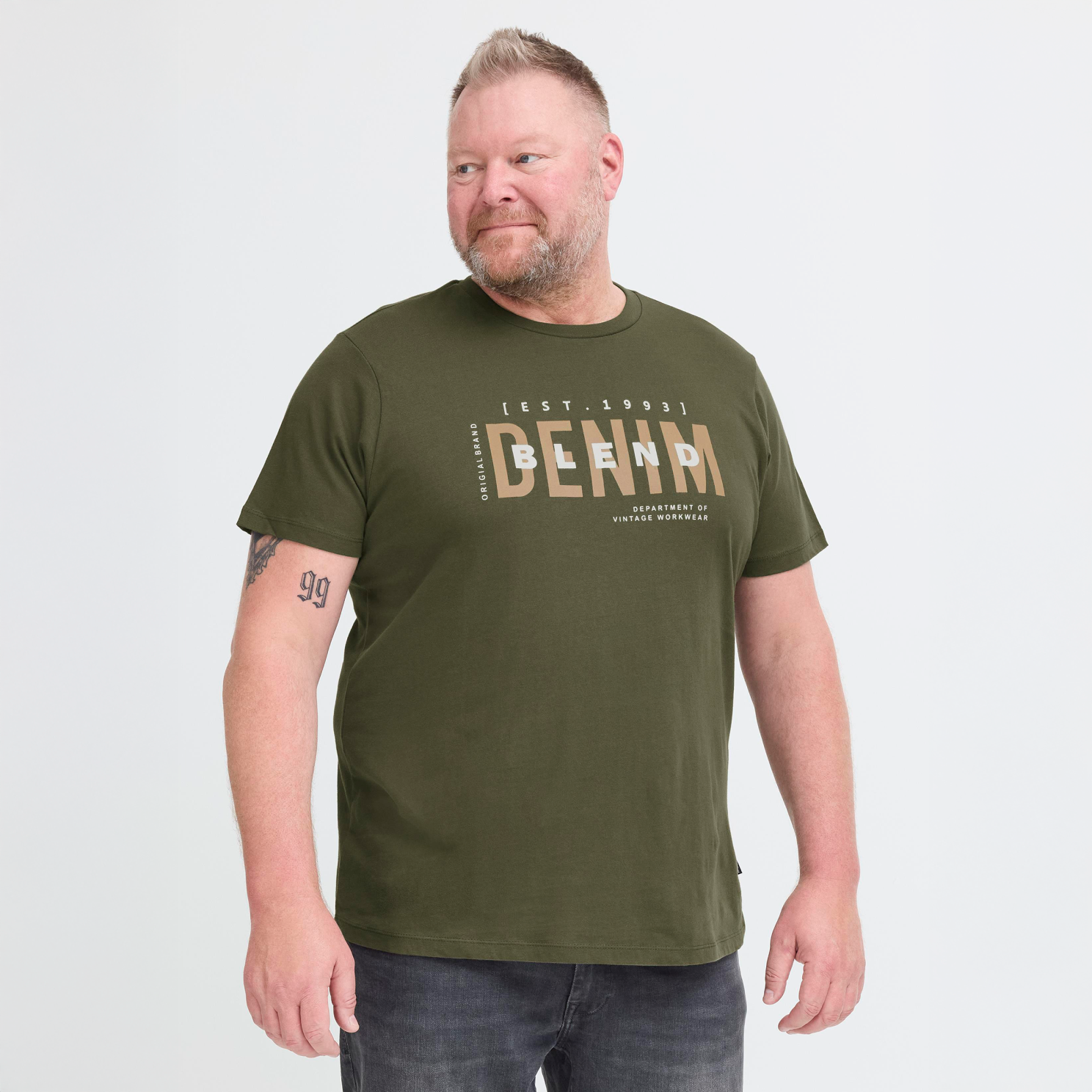 Blend Bhkiman Herre Shirt Forest Night Forest Night  3xl