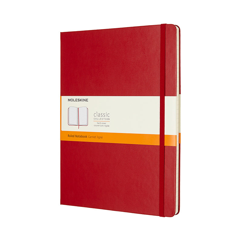 Notesbog Moleskine Large Rød 192 Linjerede Ark Hard
