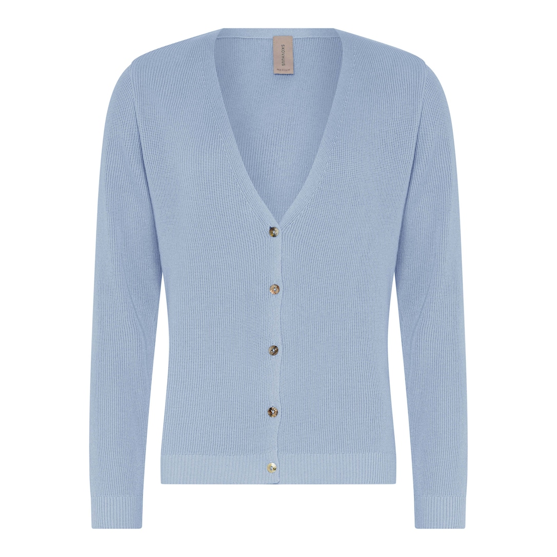 Skovhuus Kvinde Lily Hals Cardigan Light Blue Xxxl Light Blue Female XXXL