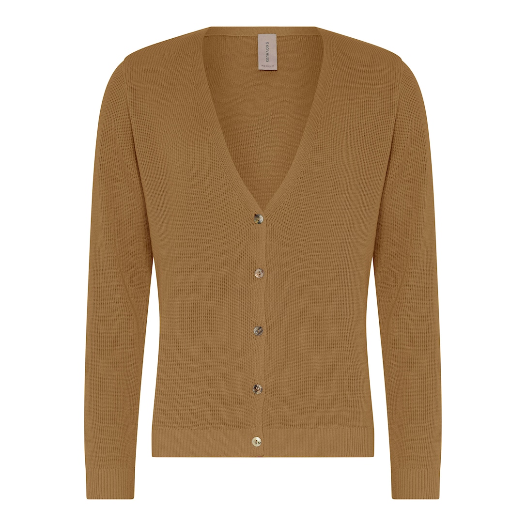Skovhuus Kvinde Lily Hals Cardigan Mink Brown Xxxl Mink Brown Female XXXL