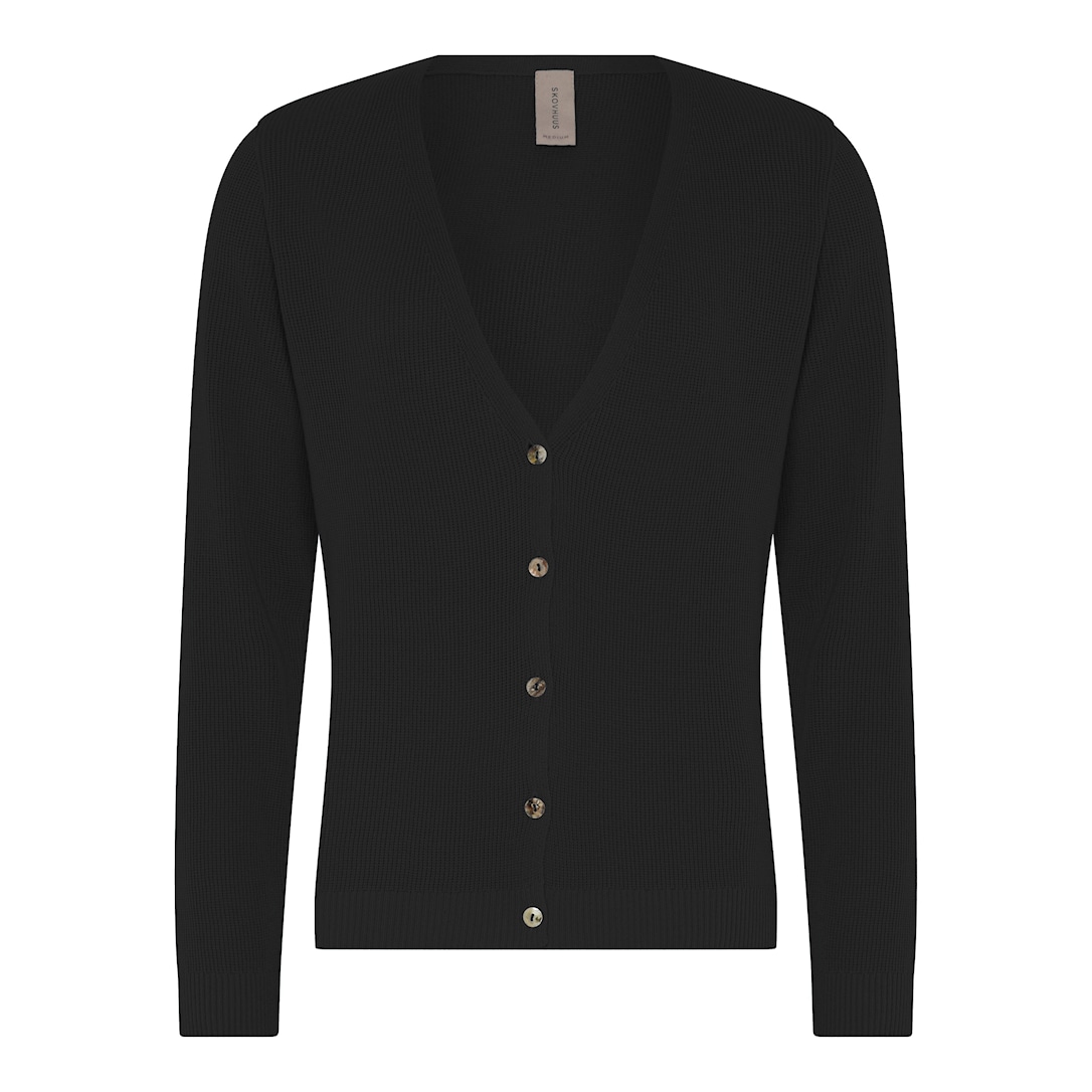 Skovhuus Kvinde Lily Hals Cardigan Black Xxxl Sort Female XXXL