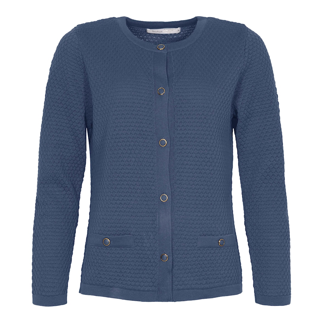 Skovhuus Kvinde Alba Cardigan Indian Blue Xxxl Indian Blue Female XXXL