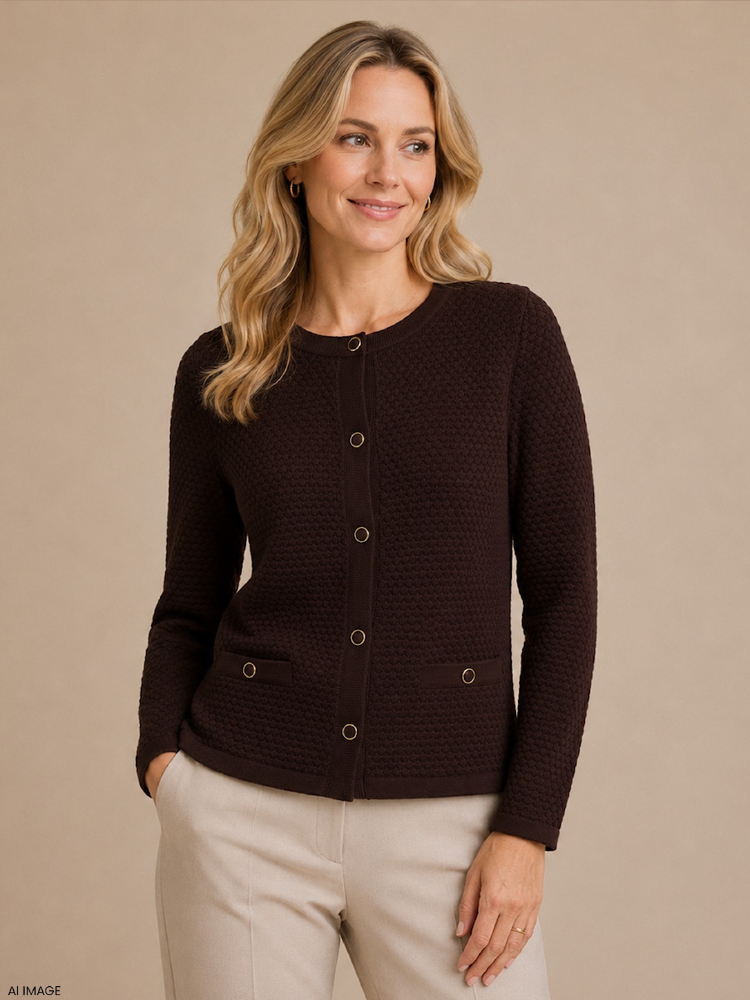 Skovhuus Kvinde Alba Cardigan Nutella Brown Xxxl Nutella Brown Female XXXL