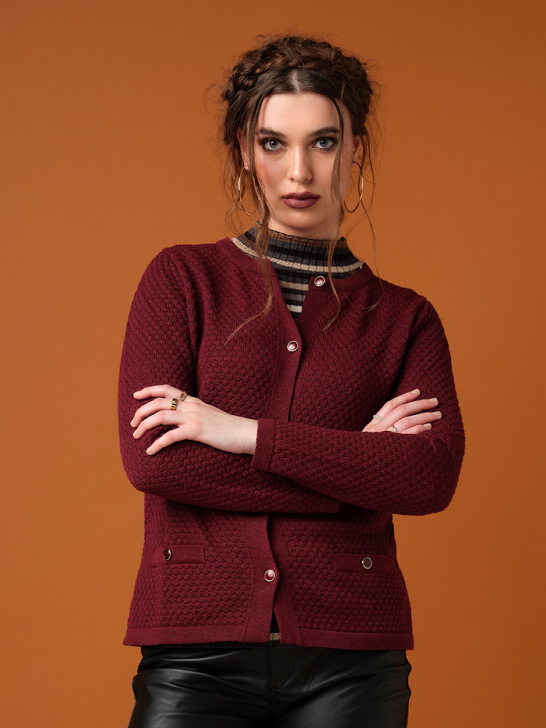 Skovhuus Kvinde Alba Cardigan Grape Red Xxxl Grape Red Female XXXL
