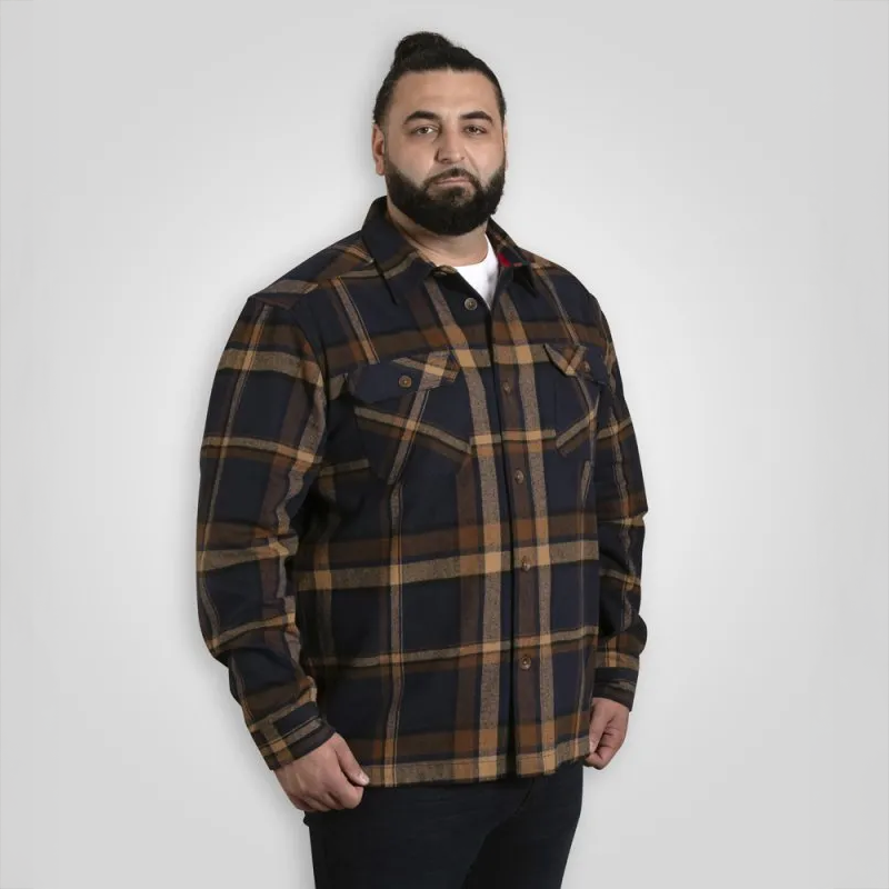D555 Herre Skjorte Navy Tan Check Navy/Tan Check  3xl
