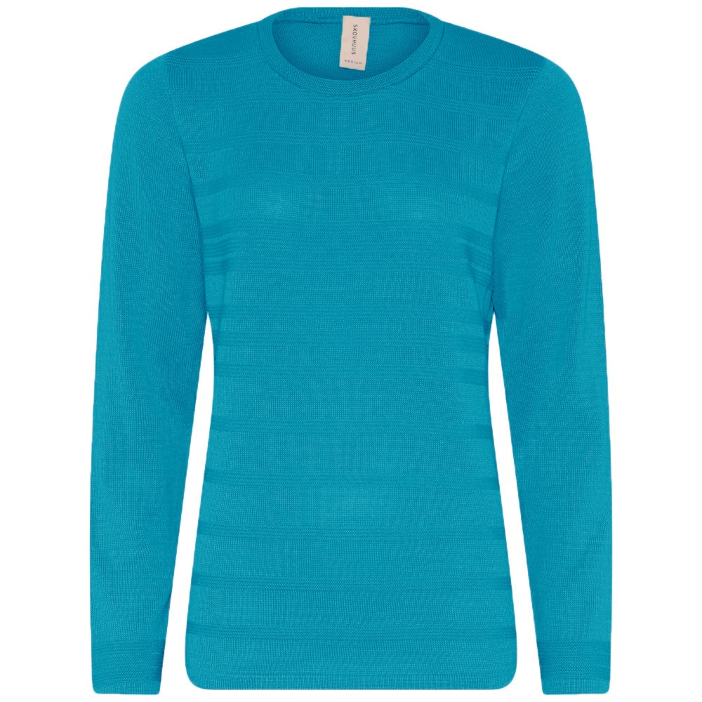 Skovhuus Kvinde Alva Strikbluse Mosaig Turquoise Xxxl Mosaig Turquois Female XXXL