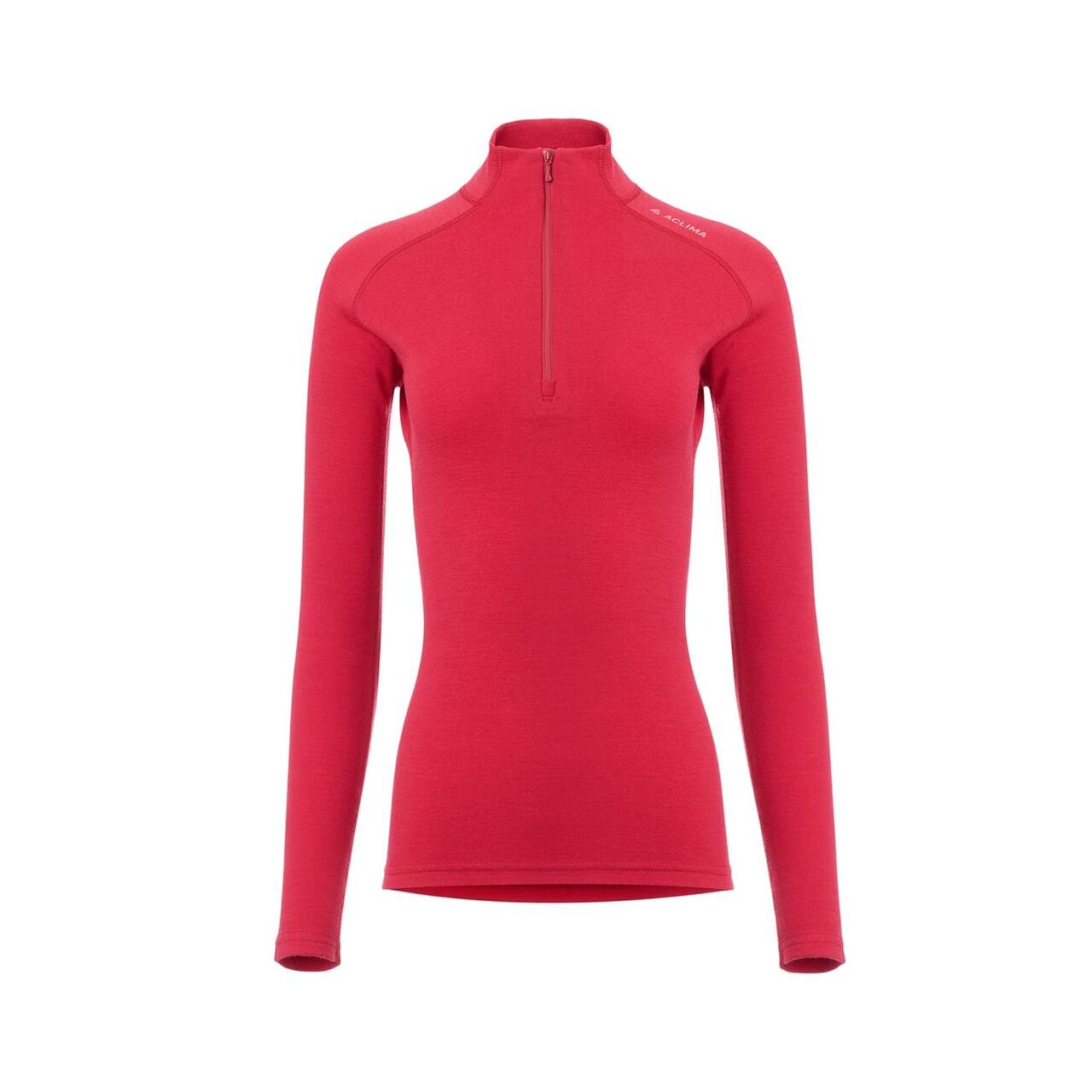 Aclima Womens Warmwool Mock Neck Shirt Rød Jester Red Large Rød (JESTER RED  X-large