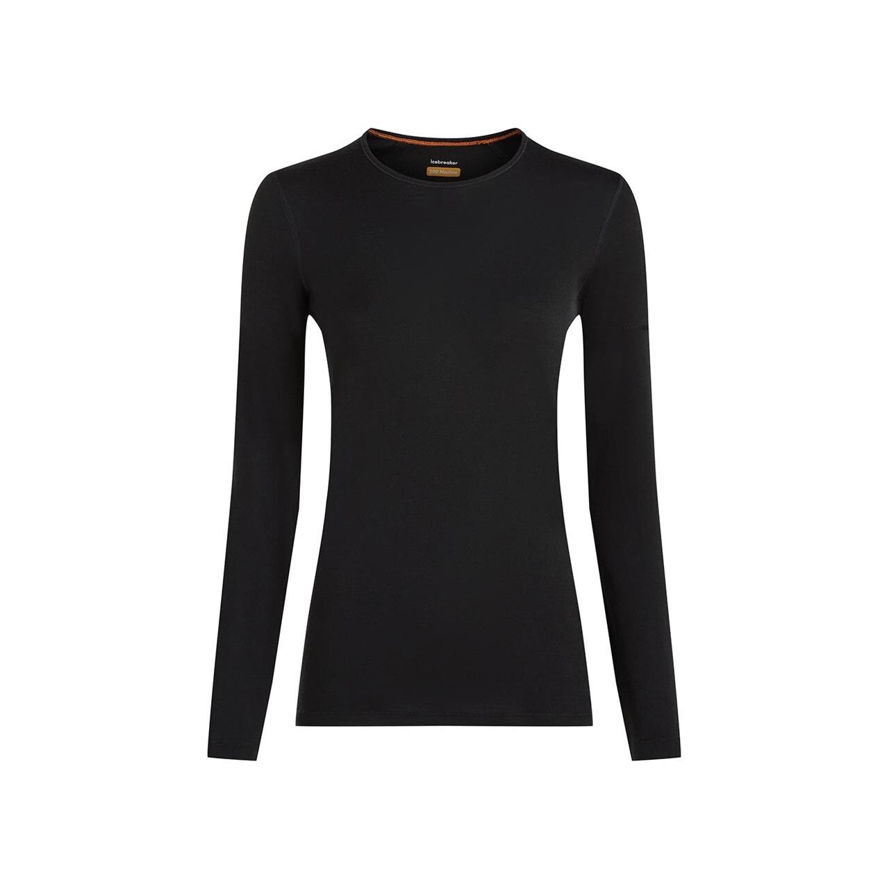 Icebreaker Womens Merino 200 Oasis Crewe Sort Black Large Sort  XX-large