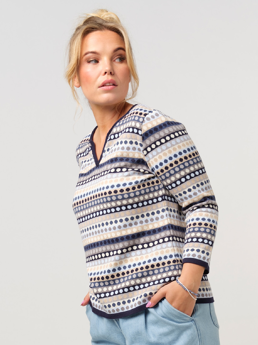 Skovhuus Kvinde Grethe Strikbluse Marine Blue Xxxl Marine Blue Female XXXL