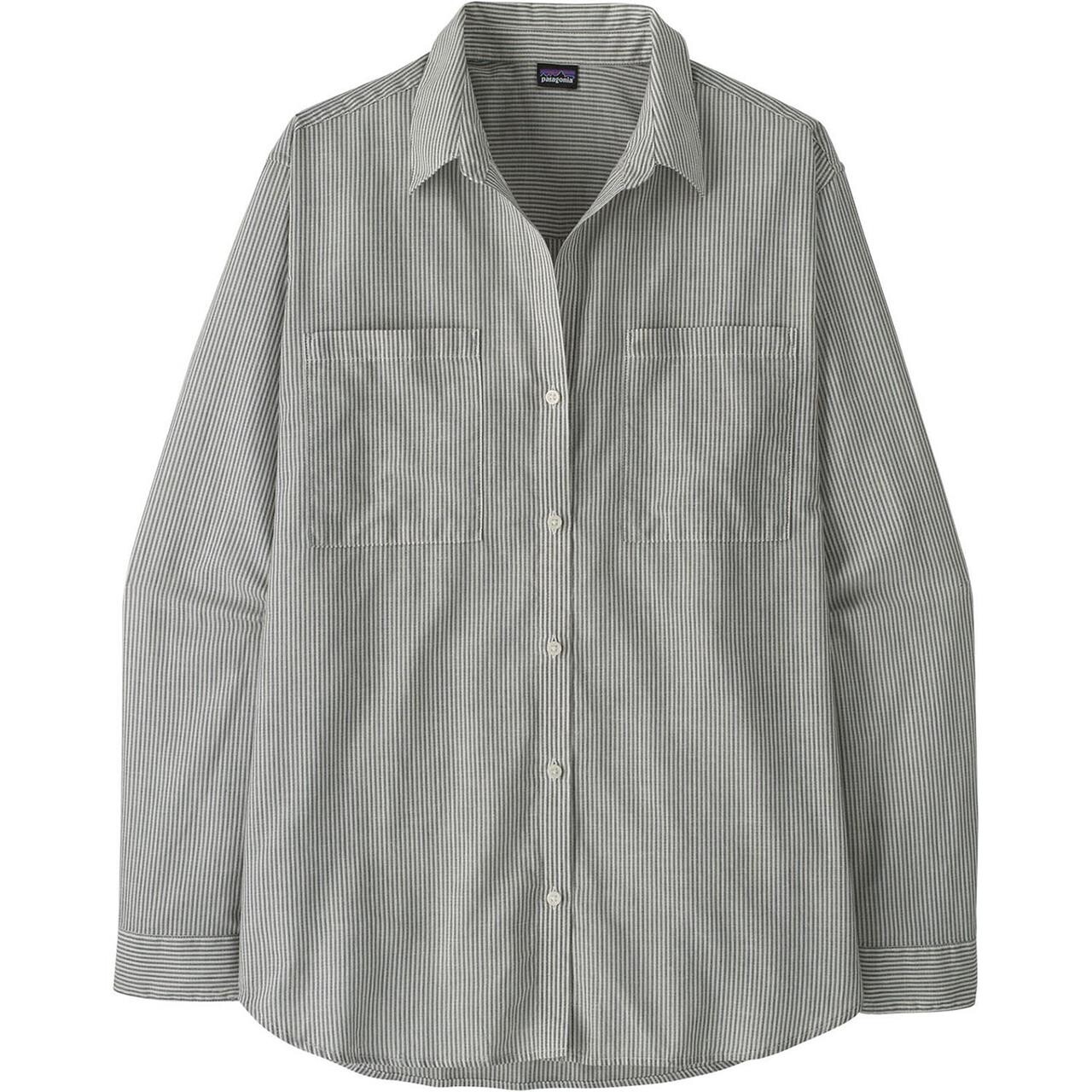 Patagonia Womens Buttondown Blå Solstice Stripe:smolder Blue Large Blå (SOLSTICE S  X-large