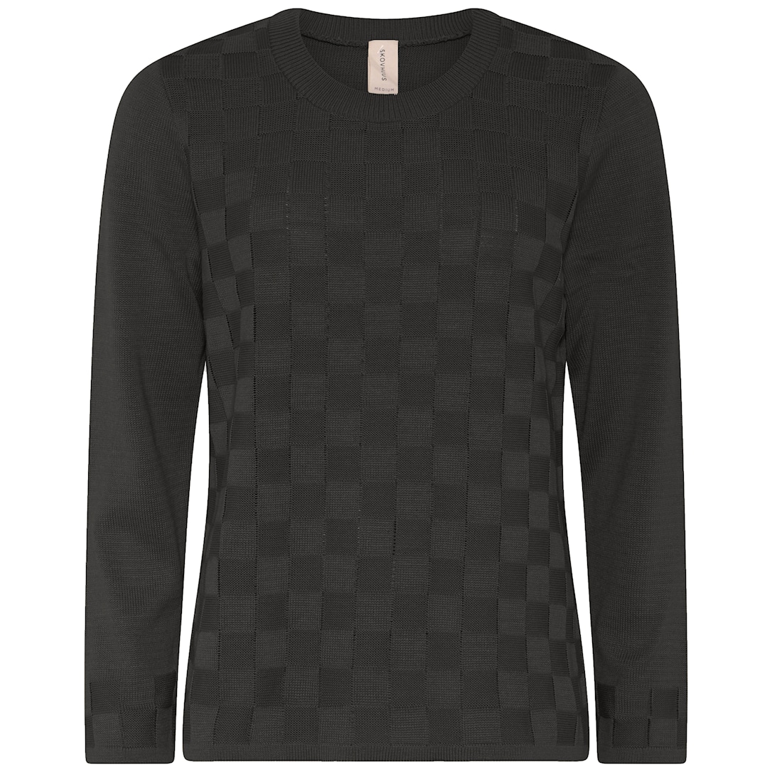 Skovhuus Kvinde Tanja Strikbluse Charcoal Grey Xxxl Charcoal Grey Female XXXL