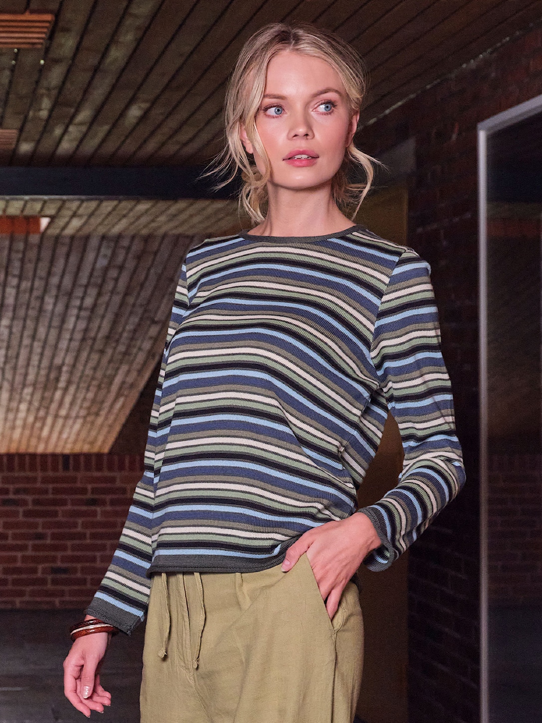Skovhuus Kvinde Kia Strikbluse Agave Green Xxxl Grøn Female XXXL