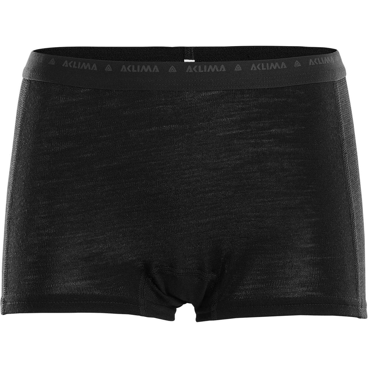Aclima Womens Warmwool Boxer Shorts Sort Jet Black Large Sort  XX-large