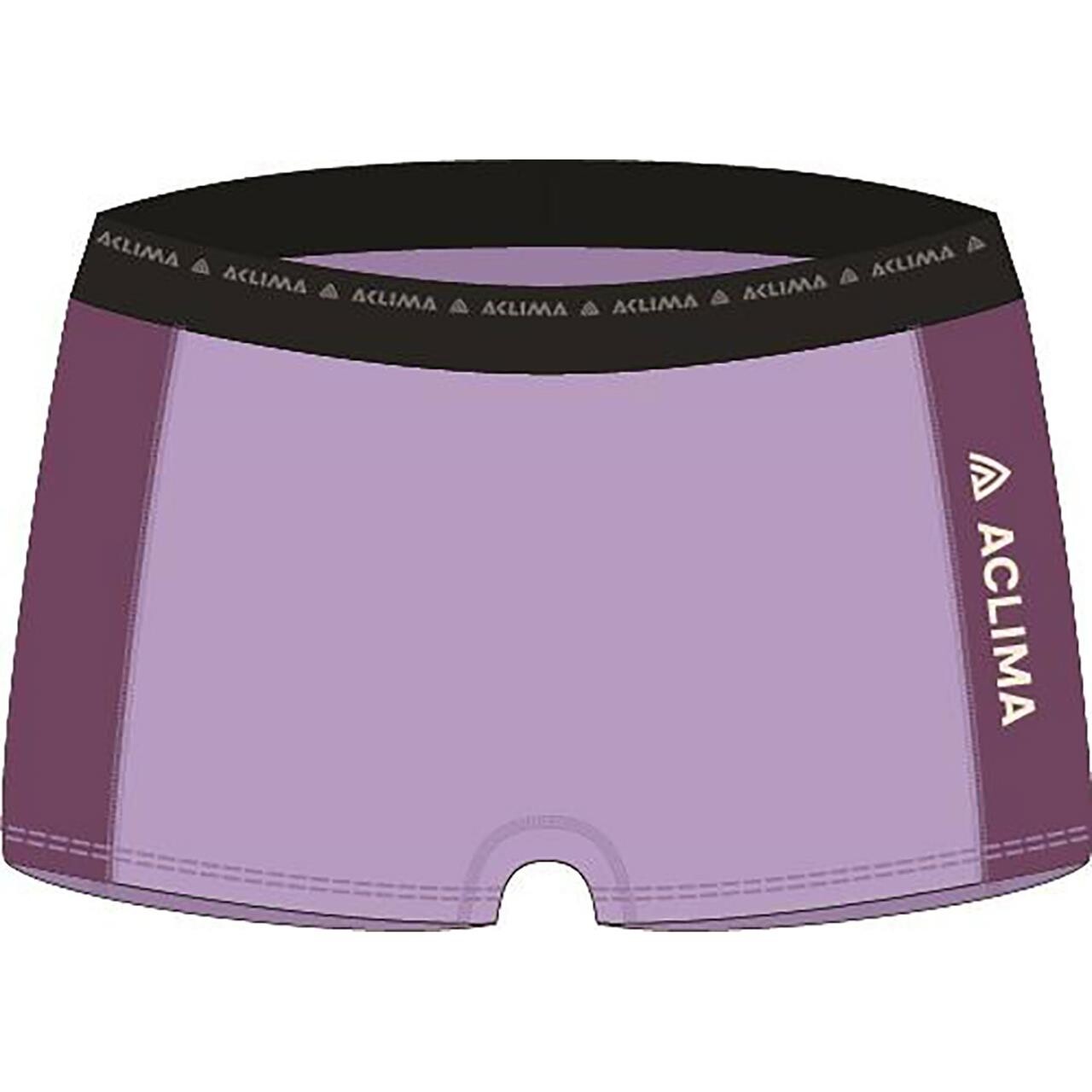 Aclima Womens Warmwool Boxer Shorts Lilla Purple Rose Sunset Purple Large Lilla  XX-large