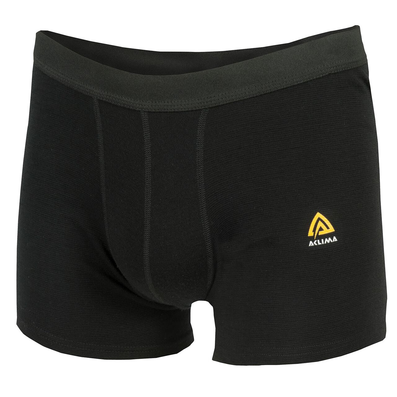 Aclima Mens Warmwool Boxer Shorts Sort Jet Black Large Sort  XX-large