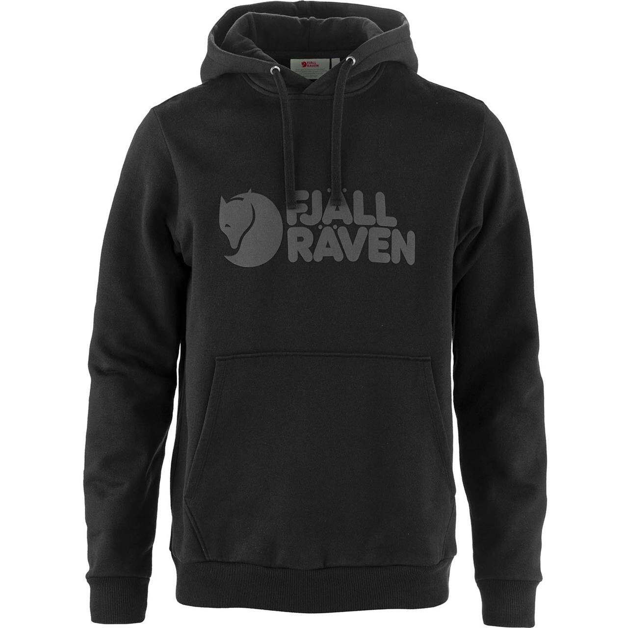 Fjallraven Mens Fjallraven Logo Hoodie Sort Black 550 Large Sort  XX-large