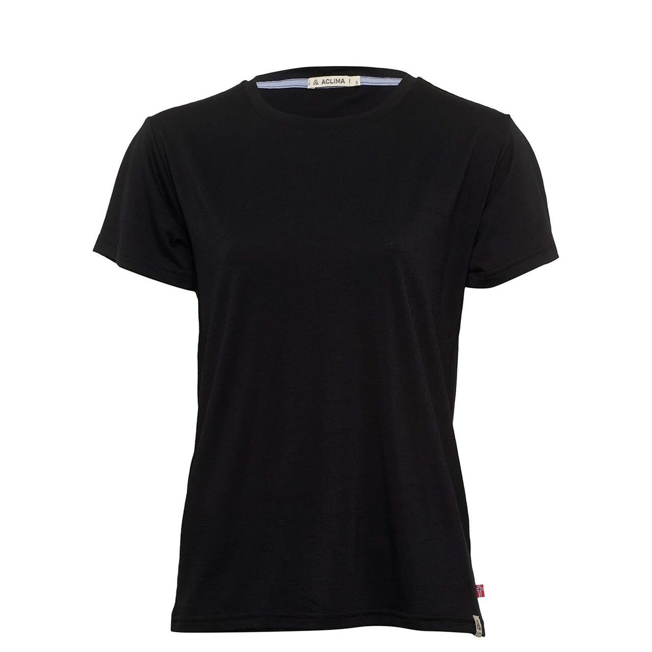 Aclima Womens Lightwool Classic Tee Sort Jet Black Large Sort  XX-large