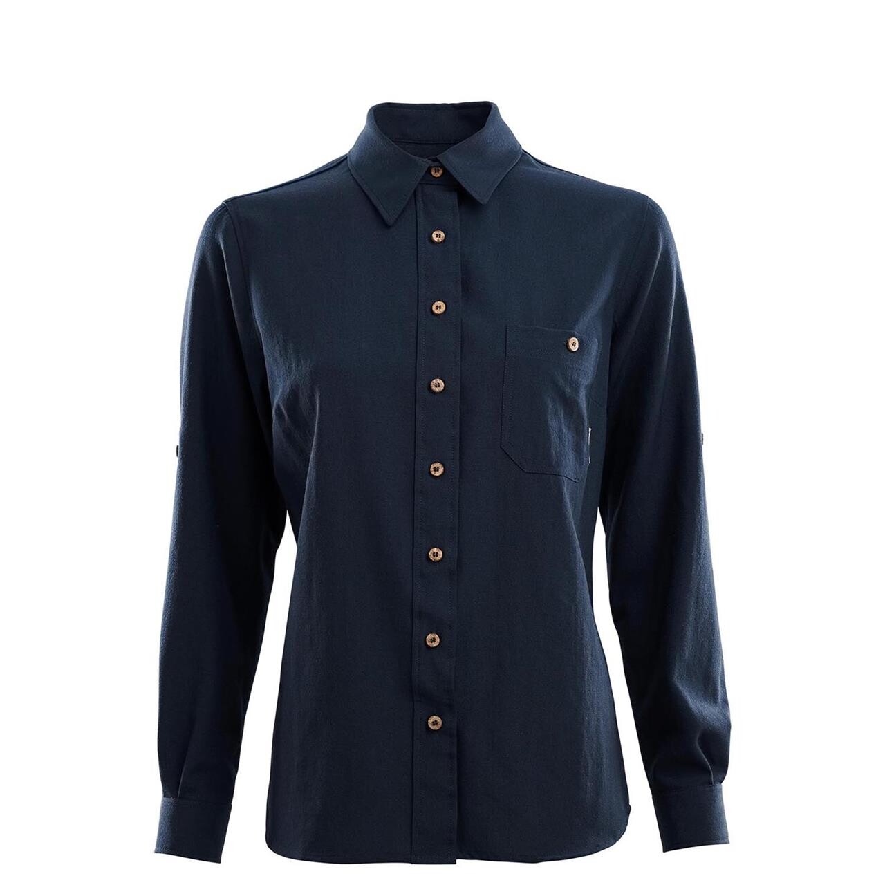Aclima Womens Leisurewool Woven Shirt Blå Navy Blazer Large Blå (NAVY BLAZE  XX-large