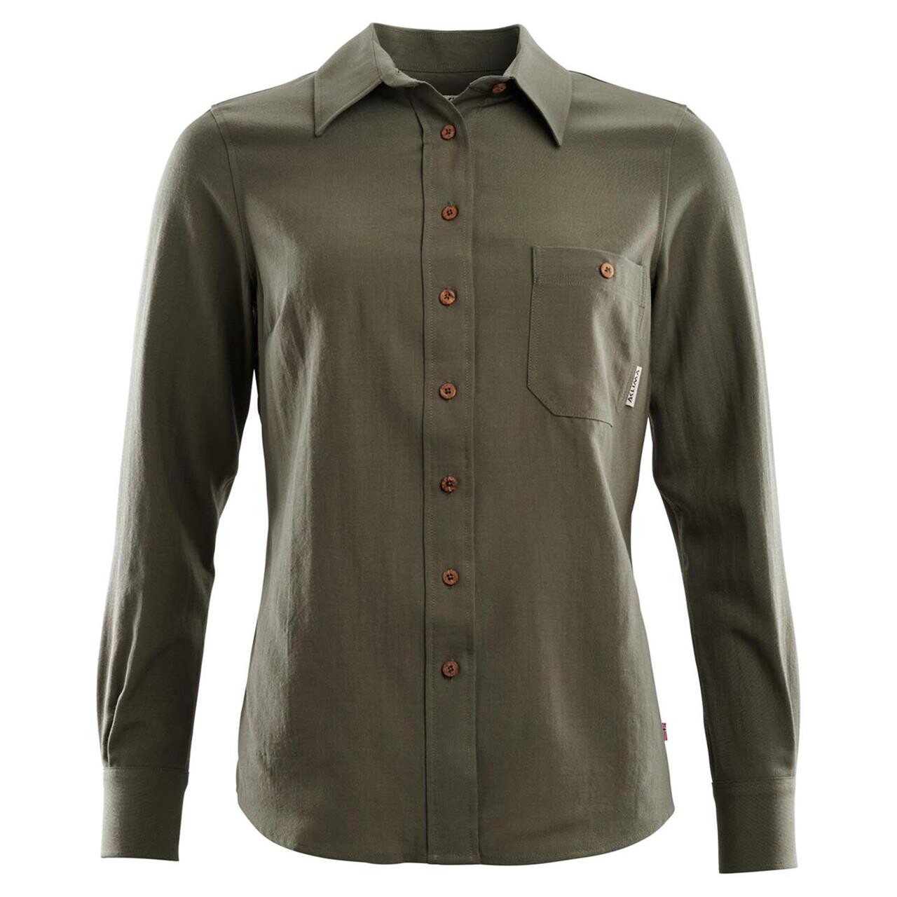 Aclima Womens Leisurewool Woven Shirt Grøn Ranger Green Large Grøn  XX-large