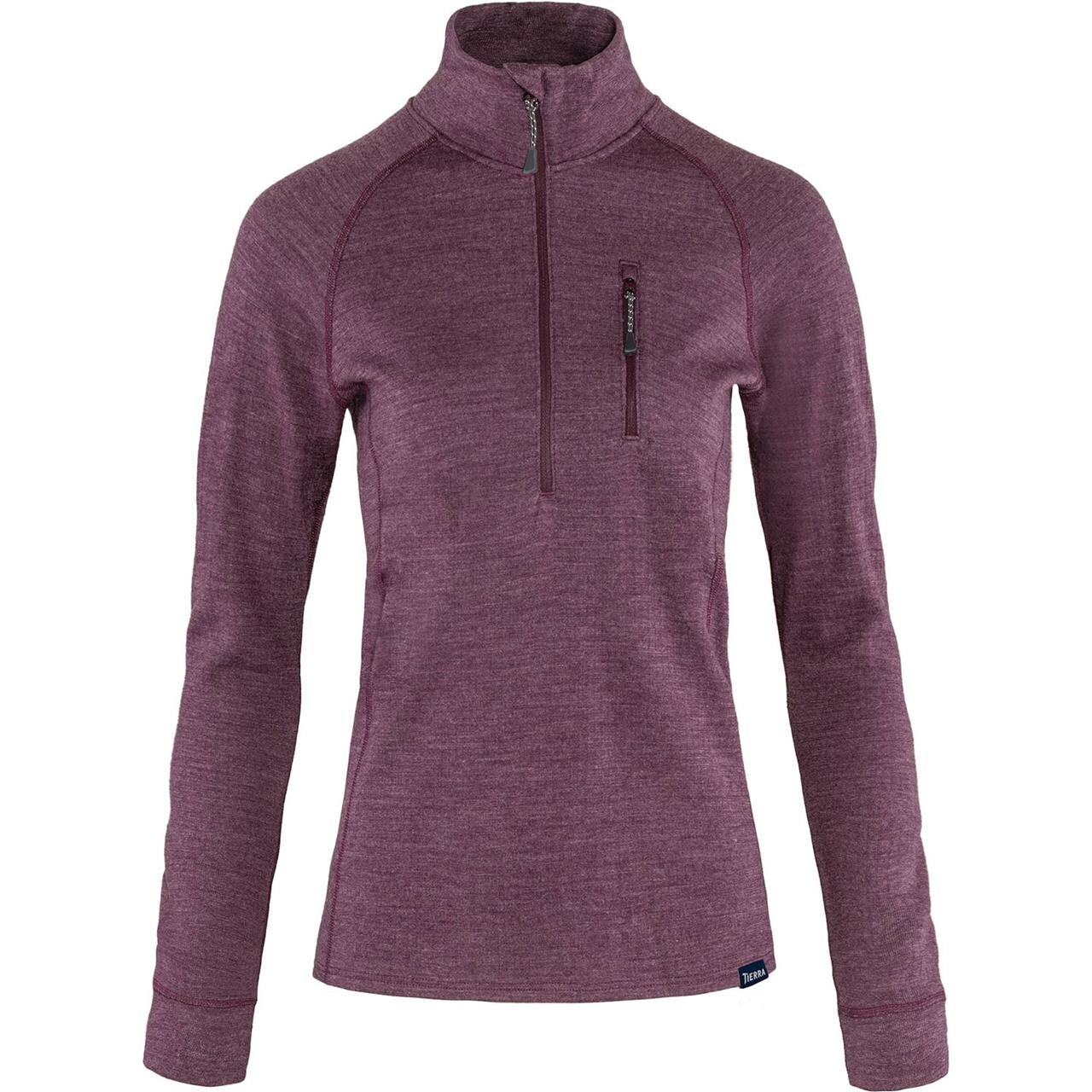 Tierra Womens Templet Midlayer Zip Lilla Deep Purple Large Lilla  X-large